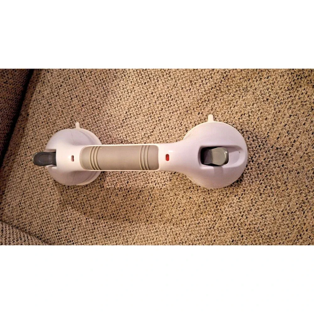 Carex Suction Shower Grab Bar – 12” Ultra Grip Shower Handle - Dual Locking Grab